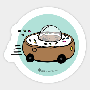 Donut Car - Let's Roll! (Mint) Sticker